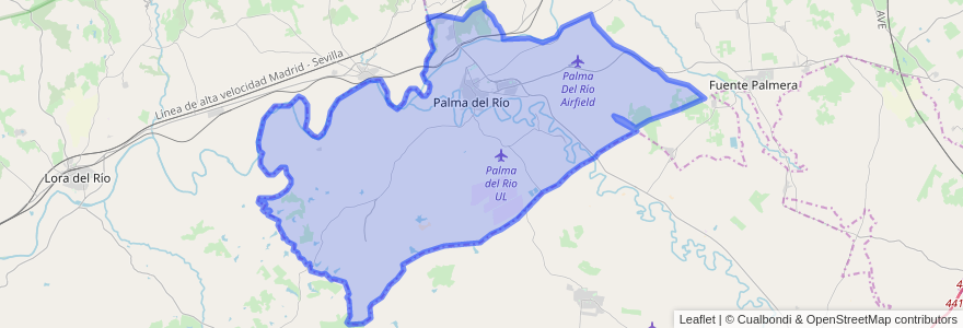 Mapa de ubicacion de Palma del Río.