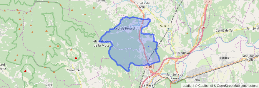 Mapa de ubicacion de Palol de Revardit.