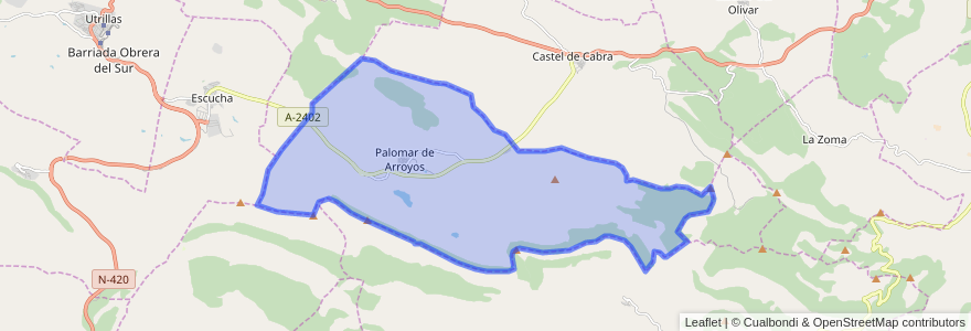 Mapa de ubicacion de Palomar de Arroyos.