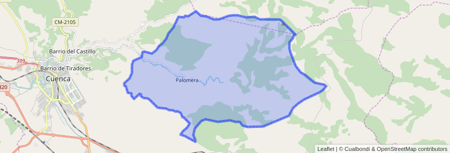 Mapa de ubicacion de Palomera.