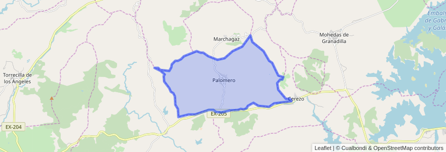 Mapa de ubicacion de Palomero.