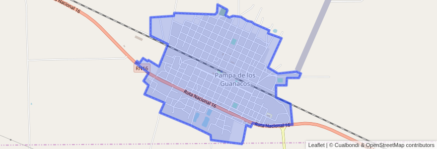 Mapa de ubicacion de Pampa de los Guanacos.