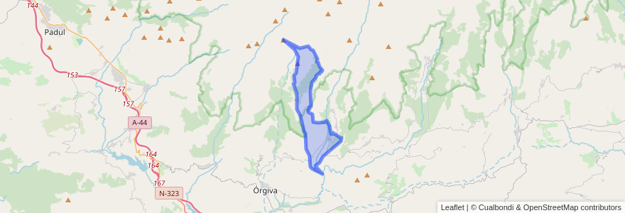 Mapa de ubicacion de Pampaneira.