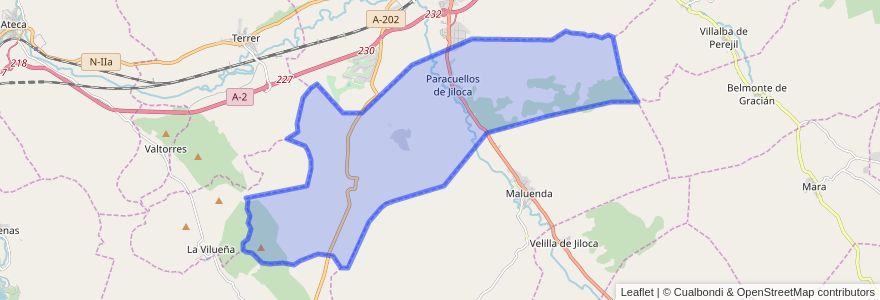 Mapa de ubicacion de Paracuellos de Jiloca.