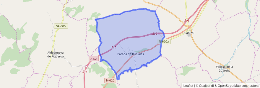 Mapa de ubicacion de Parada de Rubiales.