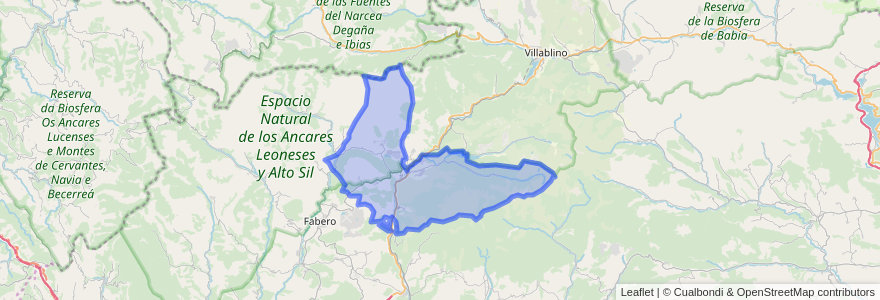 Mapa de ubicacion de Páramo del Sil.