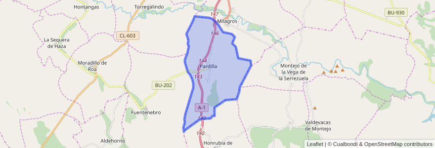 Mapa de ubicacion de Pardilla.