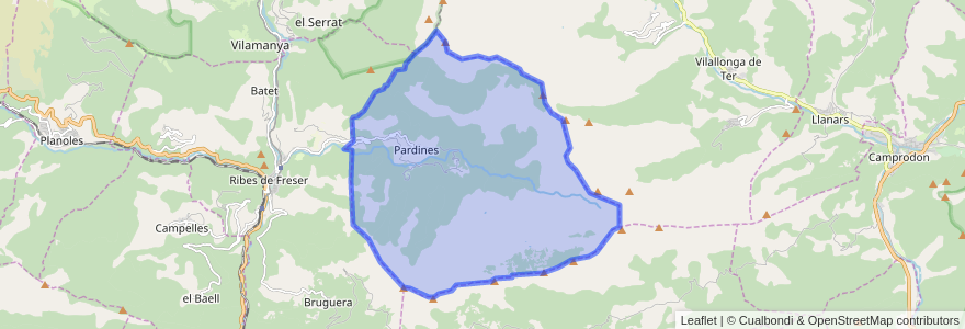 Mapa de ubicacion de Pardines.