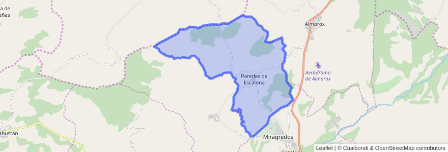 Mapa de ubicacion de Paredes de Escalona.