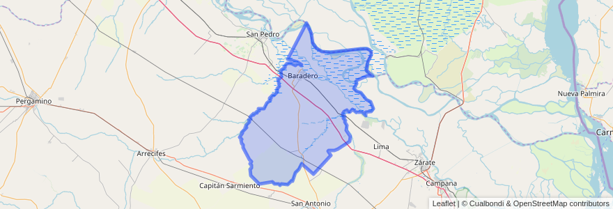 Mapa de ubicacion de Partido de Baradero.