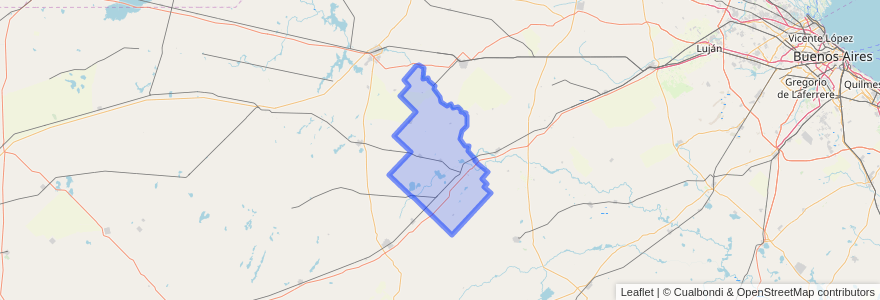 Mapa de ubicacion de Partido de Bragado.