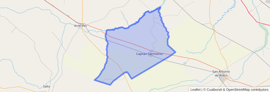 Mapa de ubicacion de Partido de Capitán Sarmiento.