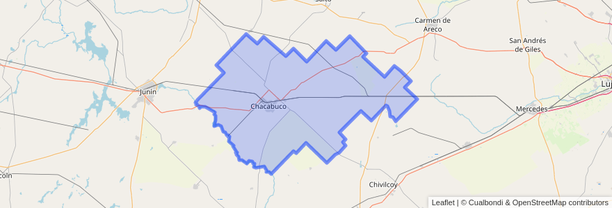 Mapa de ubicacion de Partido de Chacabuco.