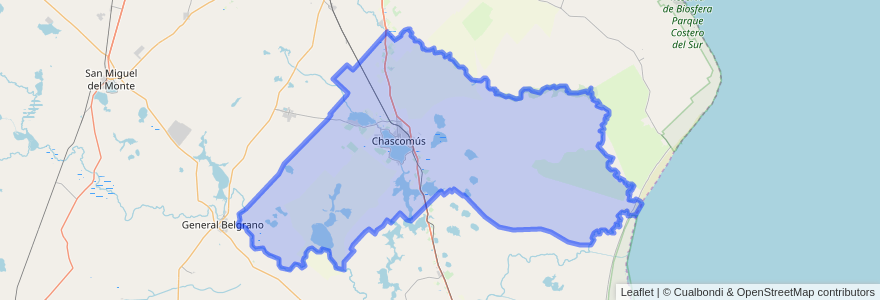 Mapa de ubicacion de Partido de Chascomús.