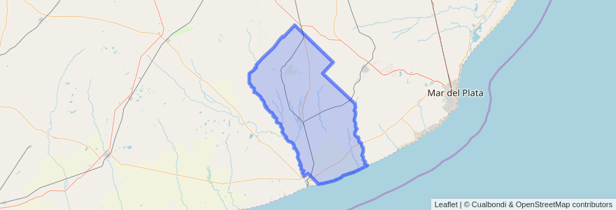 Mapa de ubicacion de Partido de Lobería.