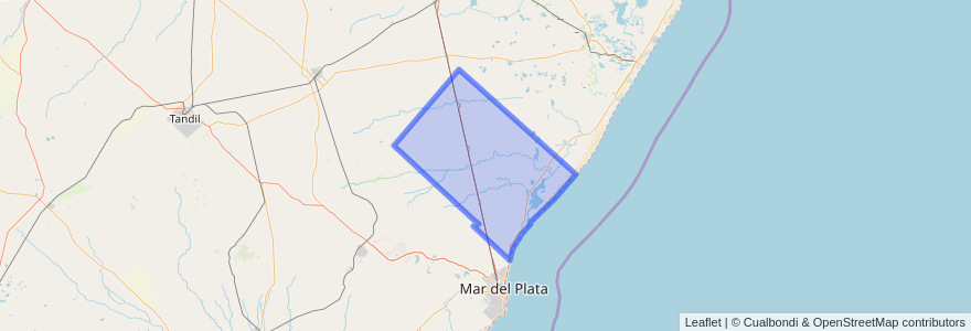 Mapa de ubicacion de Partido de Mar Chiquita.