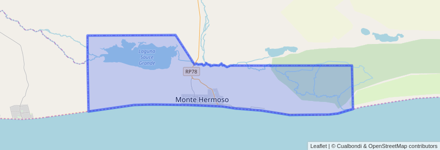 Mapa de ubicacion de Partido de Monte Hermoso.