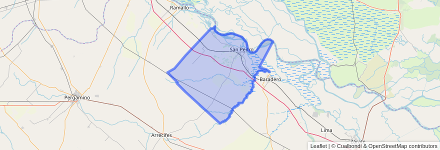 Mapa de ubicacion de Partido de San Pedro.