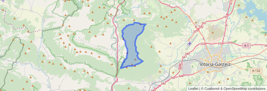 Mapa de ubicacion de Comunidad de la Sierra Brava de Badaya/Badaiako Mendilerroko Erkidegoa.