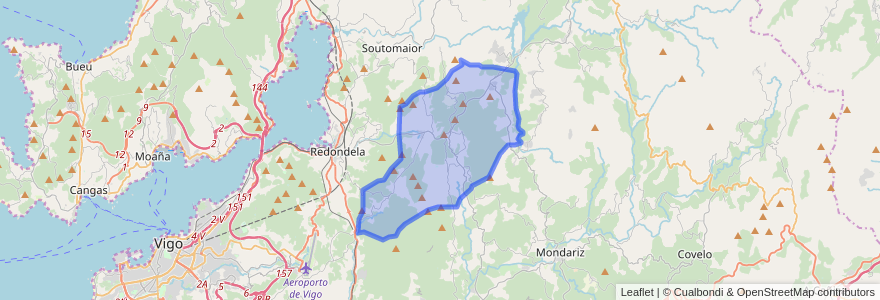 Mapa de ubicacion de Pazos de Borbén.