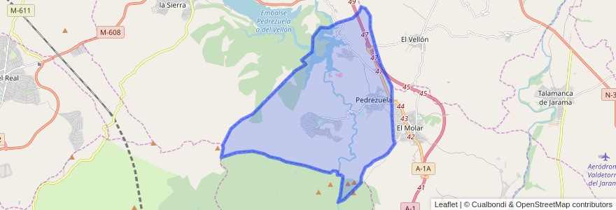 Mapa de ubicacion de Pedrezuela.