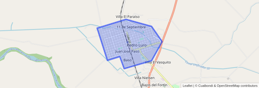 Mapa de ubicacion de Pedro Luro.