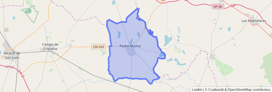 Mapa de ubicacion de Pedro Muñoz.