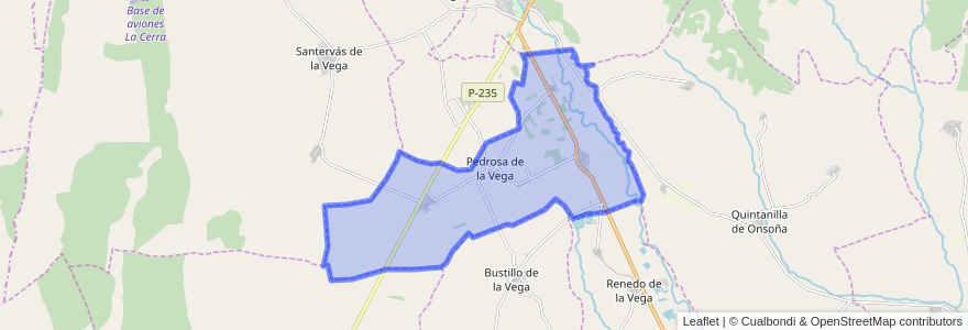 Mapa de ubicacion de Pedrosa de la Vega.