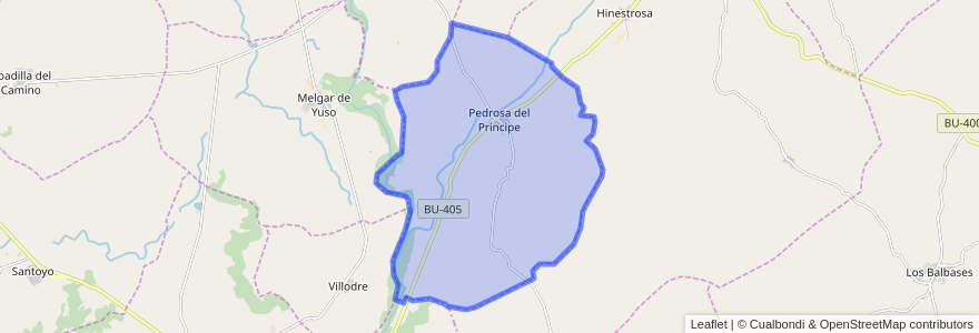 Mapa de ubicacion de Pedrosa del Príncipe.