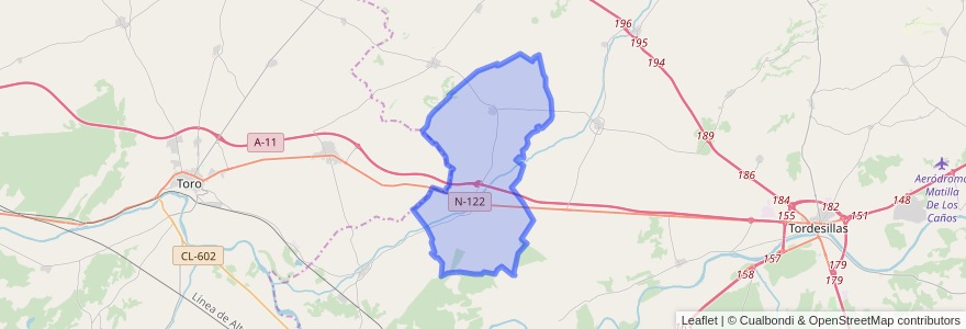 Mapa de ubicacion de Pedrosa del Rey.