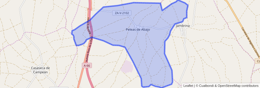 Mapa de ubicacion de Peleas de Abajo.