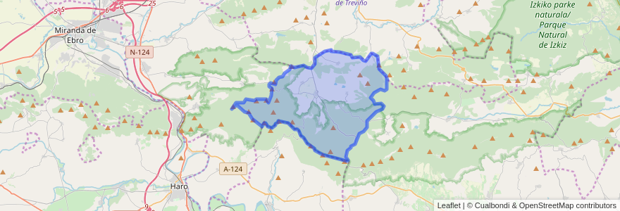 Mapa de ubicacion de Peñacerrada-Urizaharra.