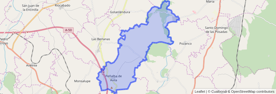 Mapa de ubicacion de Peñalba de Ávila.