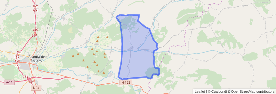 Mapa de ubicacion de Peñaranda de Duero.