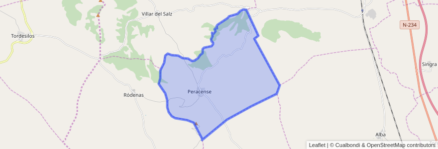 Mapa de ubicacion de Peracense.