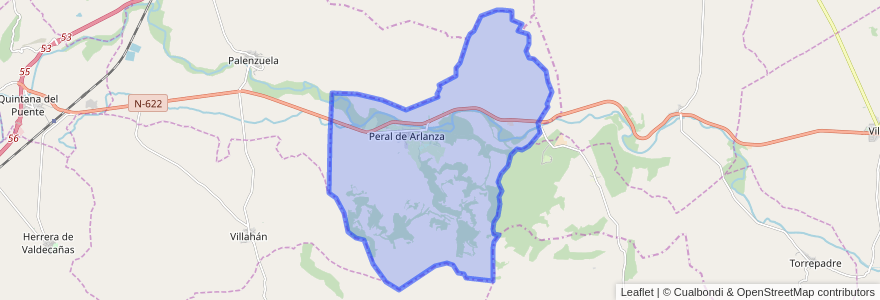 Mapa de ubicacion de Peral de Arlanza.