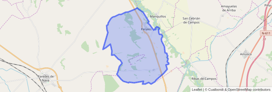 Mapa de ubicacion de Perales.