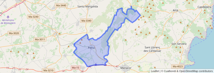 Mapa de ubicacion de Petra.