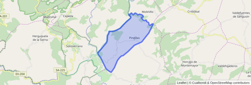 Mapa de ubicacion de Pinedas.