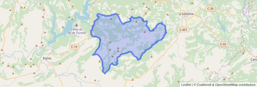 Mapa de ubicacion de Pinell de Solsonès.