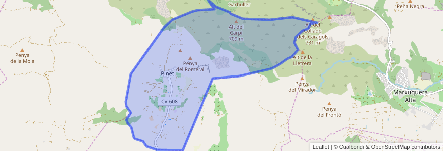 Mapa de ubicacion de Pinet.