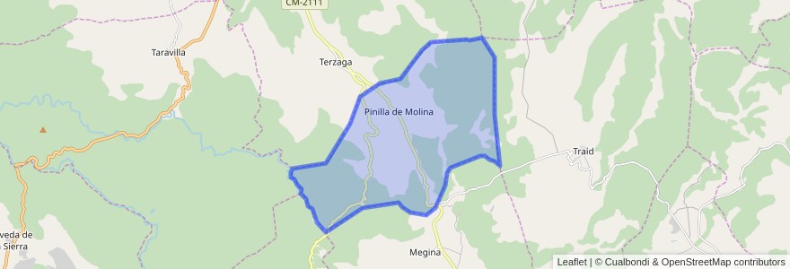 Mapa de ubicacion de Pinilla de Molina.