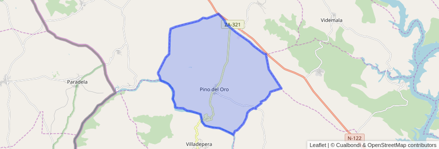 Mapa de ubicacion de Pino del Oro.