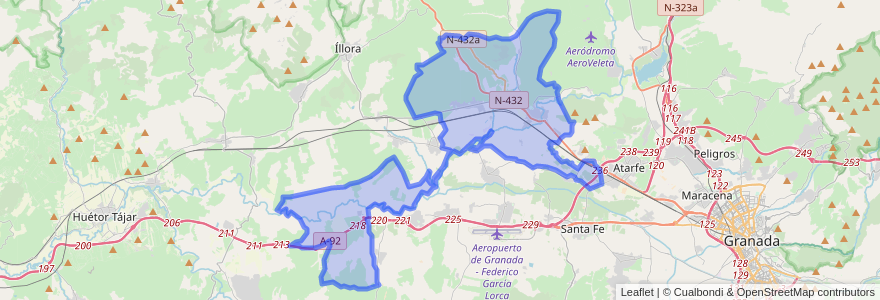 Mapa de ubicacion de Pinos Puente.