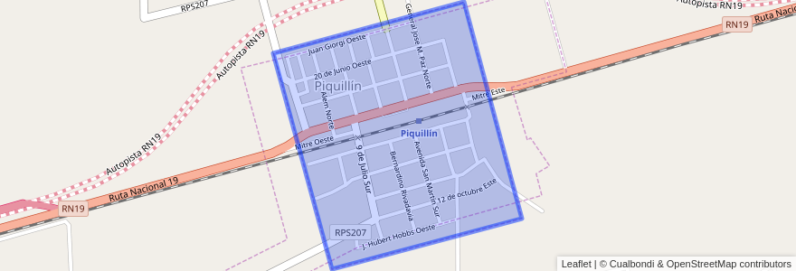 Mapa de ubicacion de Piquillín.