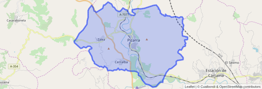 Mapa de ubicacion de Pizarra.