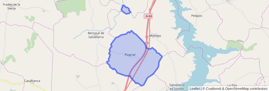 Mapa de ubicacion de Pizarral.