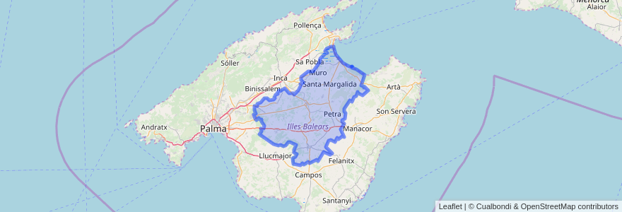 Mapa de ubicacion de Pla de Mallorca.