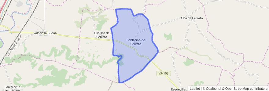 Mapa de ubicacion de Población de Cerrato.