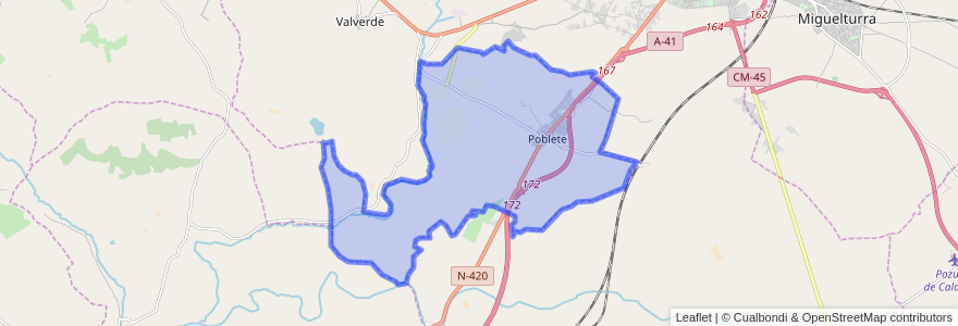 Mapa de ubicacion de Poblete.